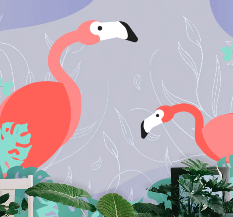 Animal mural flamingo family - TenStickers