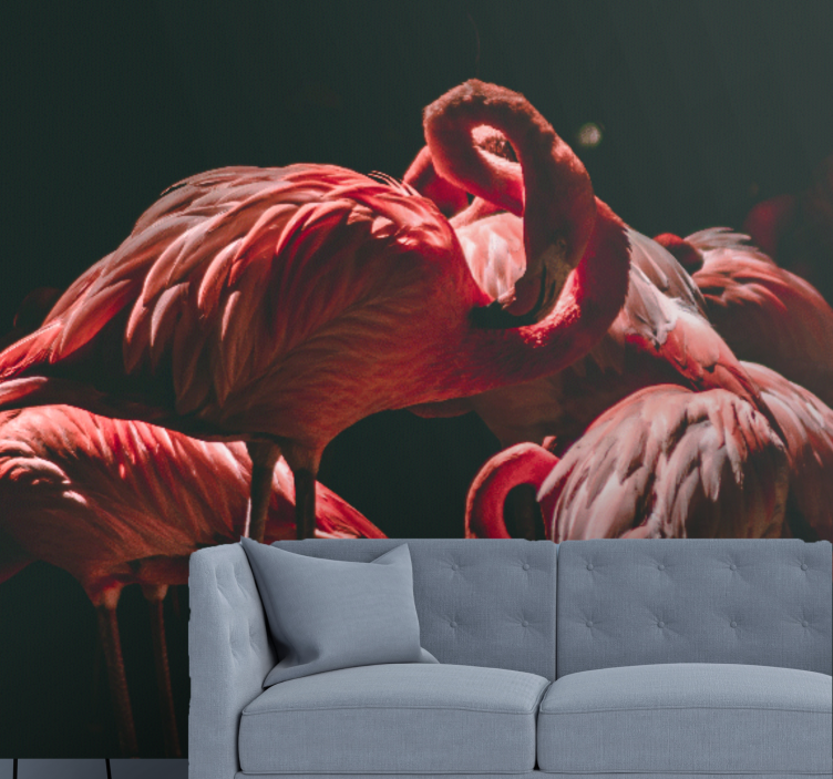 Animal mural flamingo serenity - TenStickers