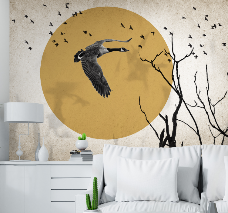 Animal mural flying goose silhouette - TenStickers