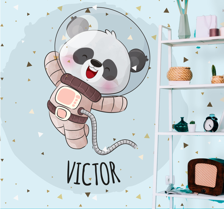 Animal mural happy astronaut panda - TenStickers