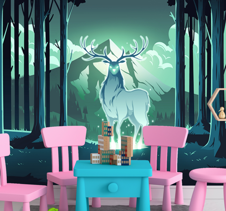 Animal mural majestic stag in forest - TenStickers