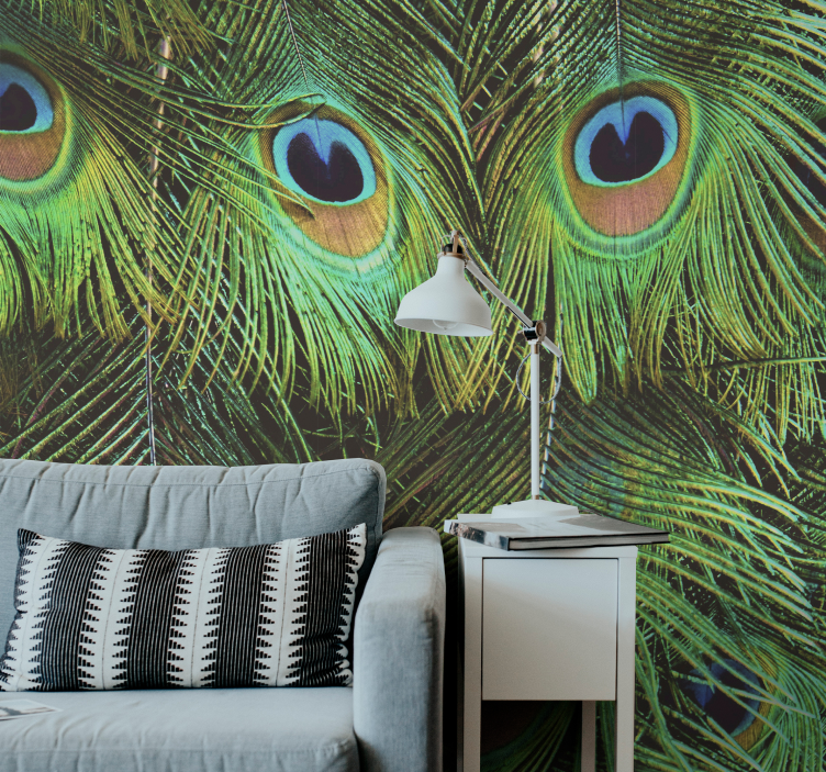 Animal mural peacock feather design - TenStickers