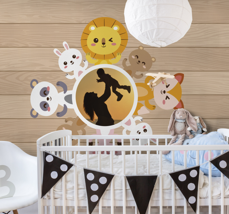 Animal mural playful animal companions - TenStickers