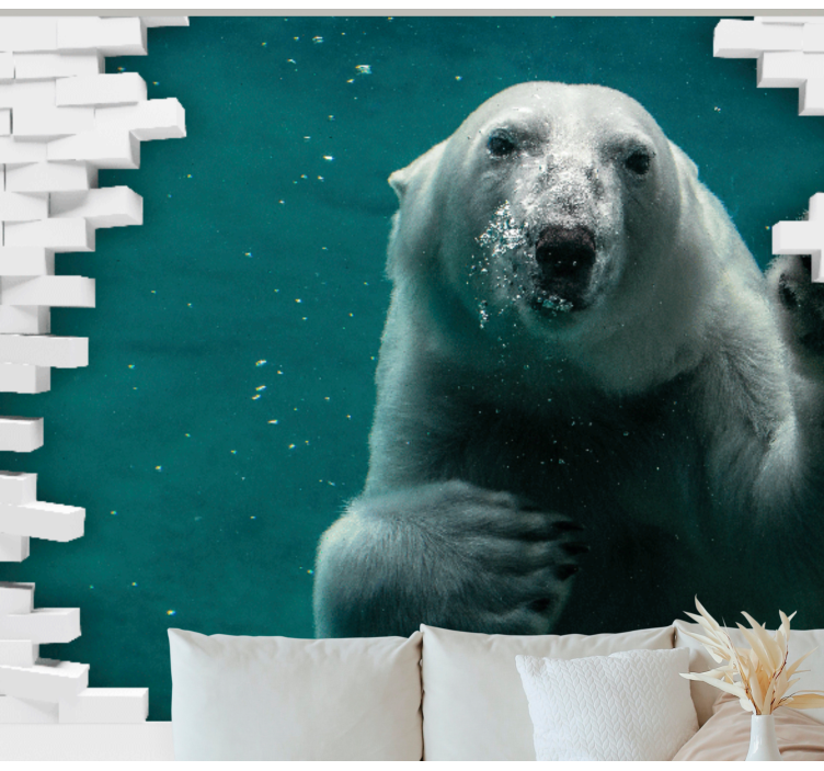 Animal mural polar bear underwater - TenStickers