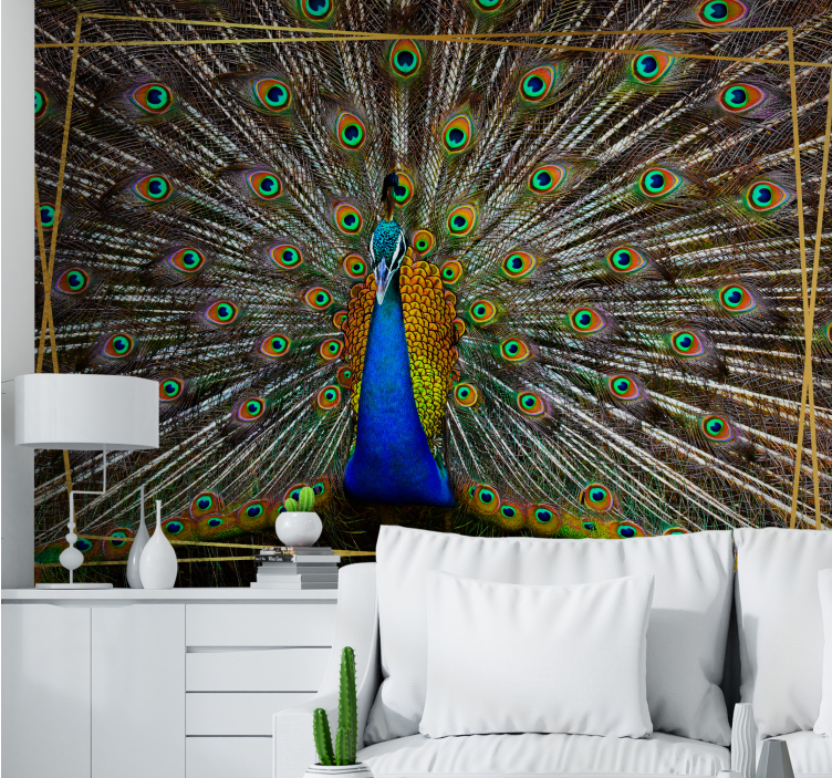 Animal mural regal peacock display - TenStickers