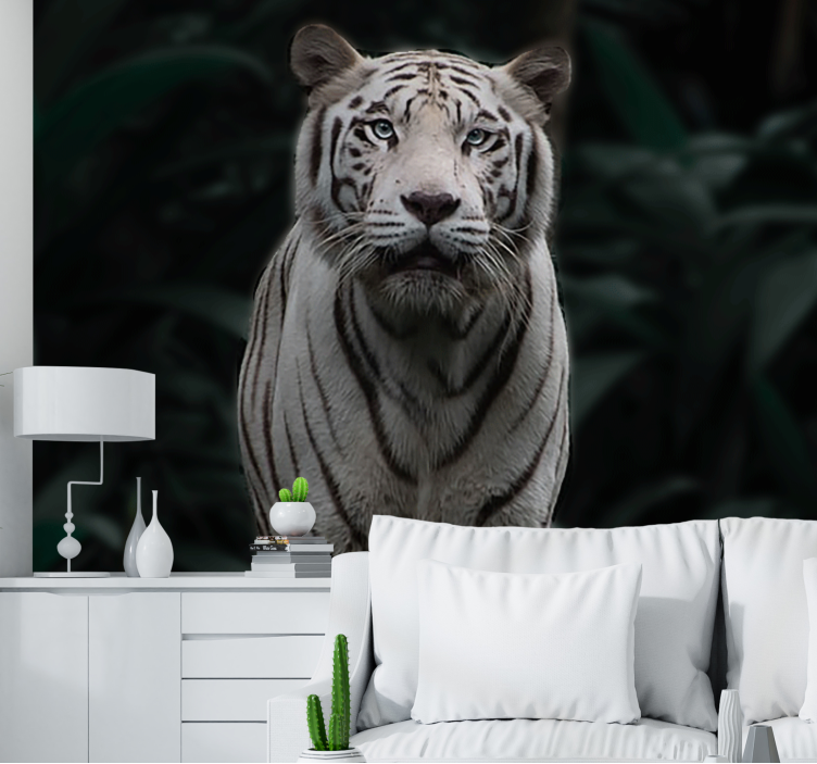 Animal mural regal white tiger - TenStickers
