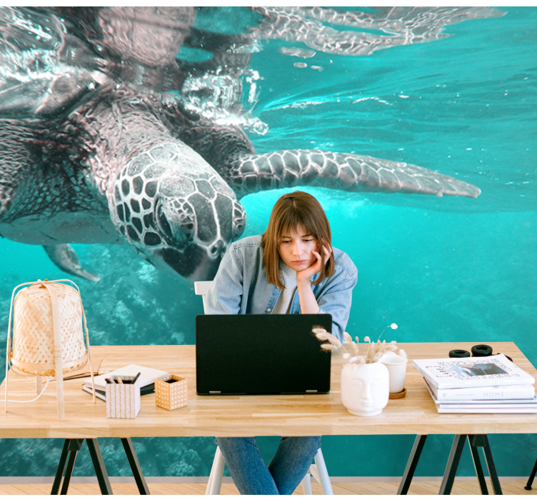 Animal mural serene turtle encounter - TenStickers