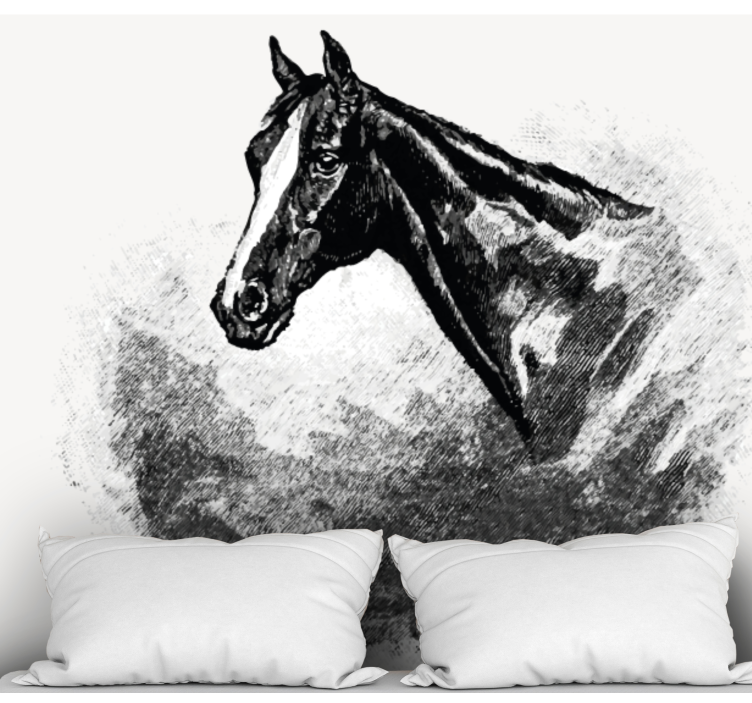 Animal mural stallion head art decor - TenStickers