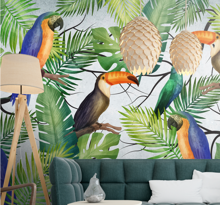 Animal mural tropical birds design - TenStickers