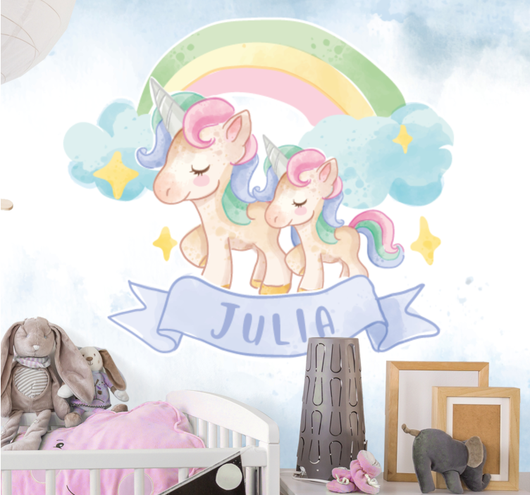 Animal mural unicorns and rainbow - TenStickers