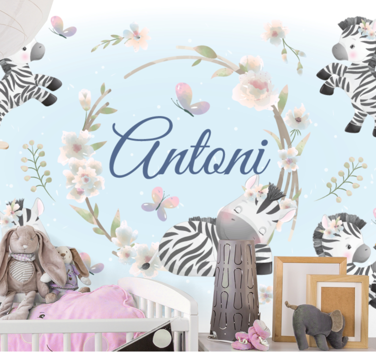 Animal mural zebra playtime design - TenStickers