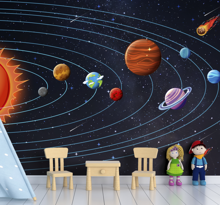 Animation Kids Space Mural Bedroom - TenStickers