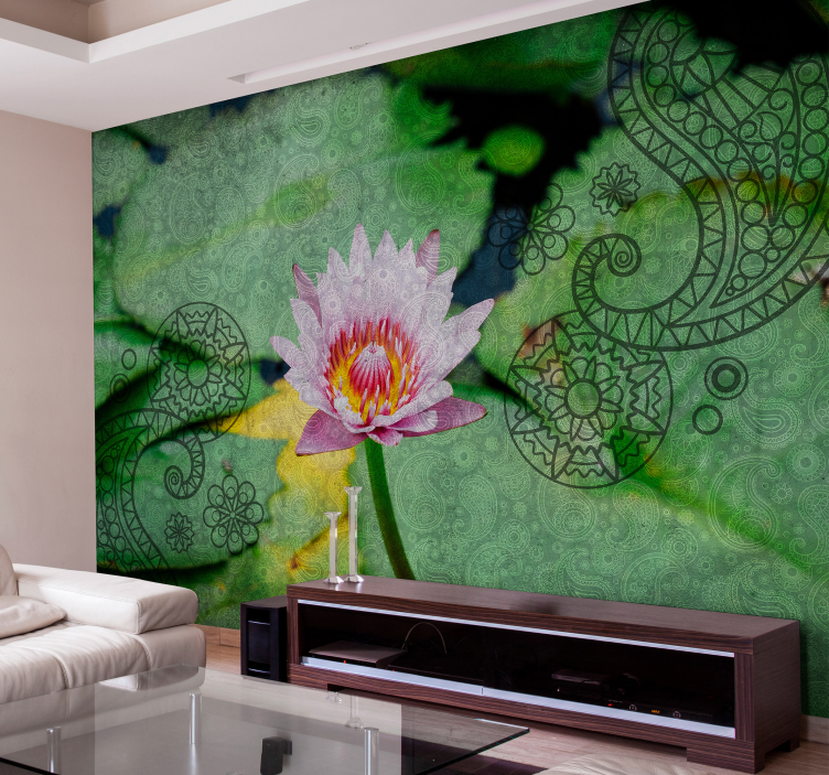Arabic paisley flower wall mural - TenStickers