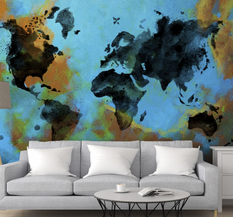 Artistic Design world map mural - TenStickers