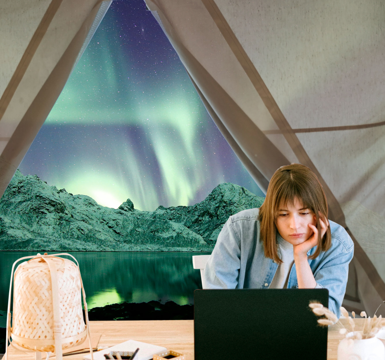 Aurora Borealis View landscape mural - TenStickers