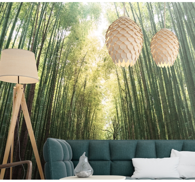 Bamboo Forest green Zen wall mural - TenStickers