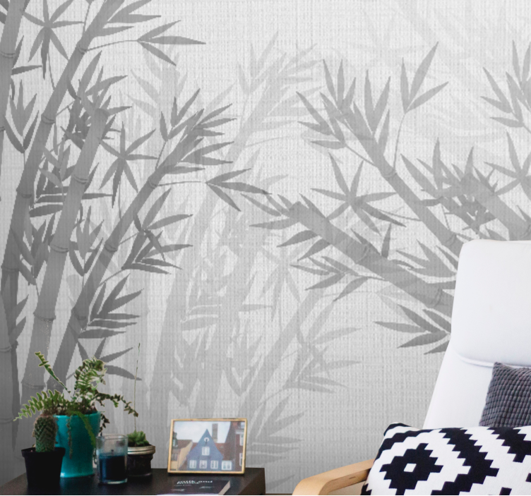 Bamboo mural elegant bamboo silhouettes - TenStickers