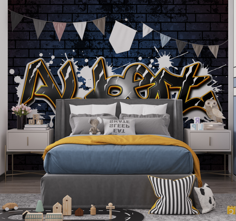 Brick wall with name Teenage wall murals - TenStickers