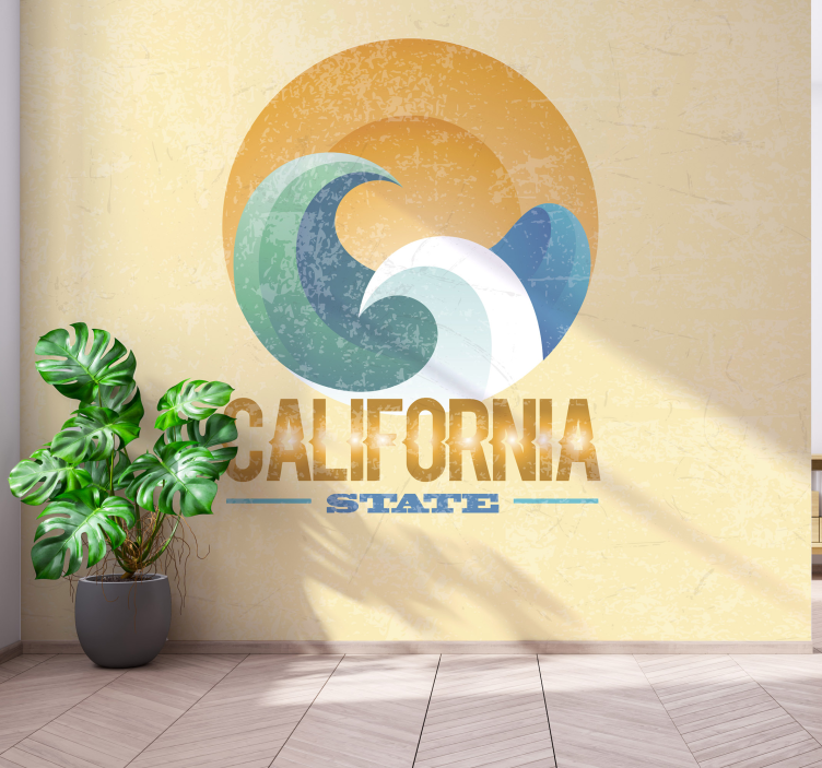 California Coastal Waves city wall mural - TenStickers