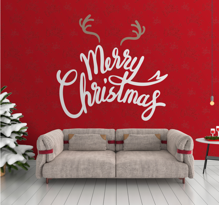 Christmas wall mural joyful christmas greeting - TenStickers