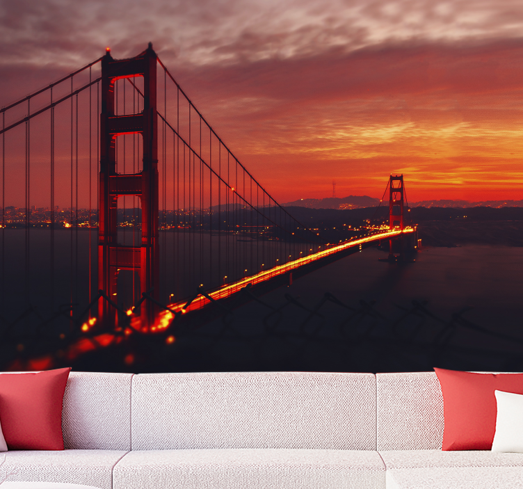 City wall mural golden gate arch - TenStickers