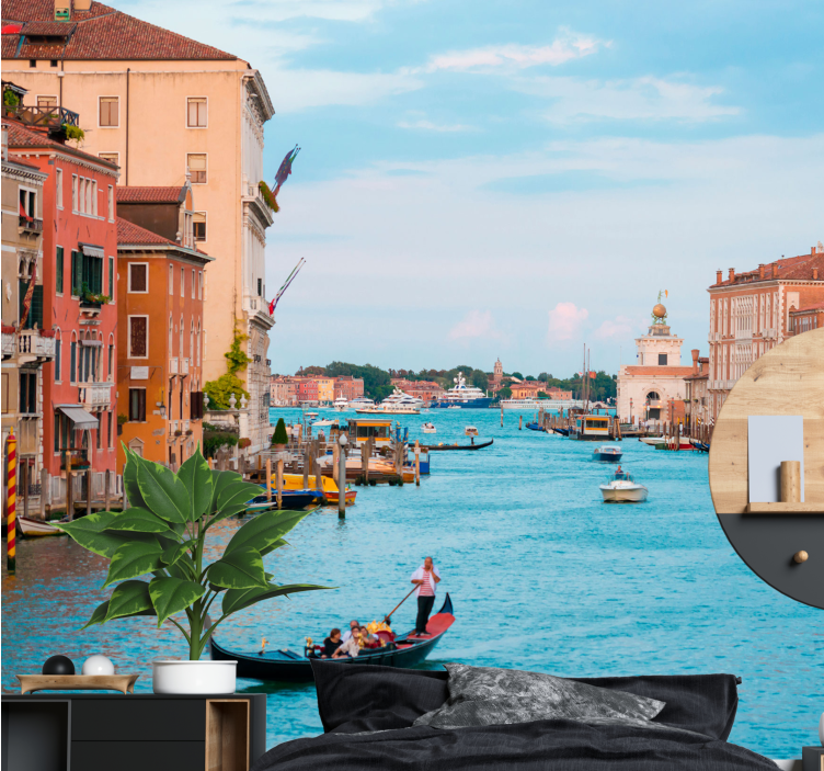 City wall mural venice gondola scene - TenStickers