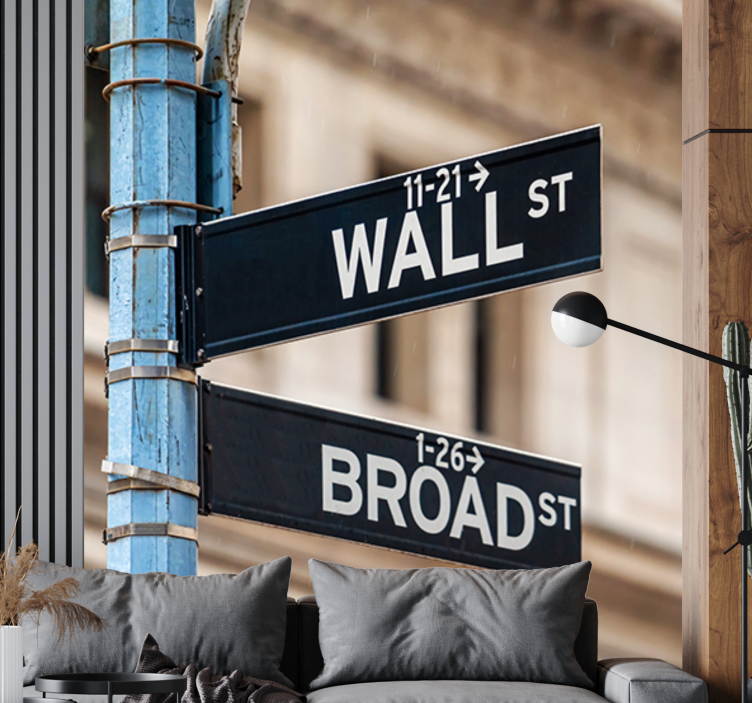 City wall mural wall street sign art - TenStickers