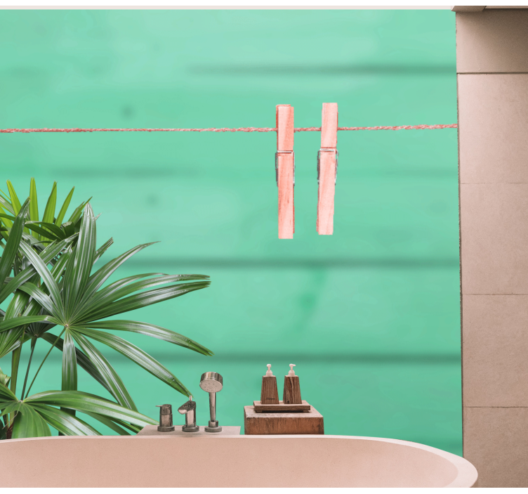 Clothespins on Line wall mural - TenStickers