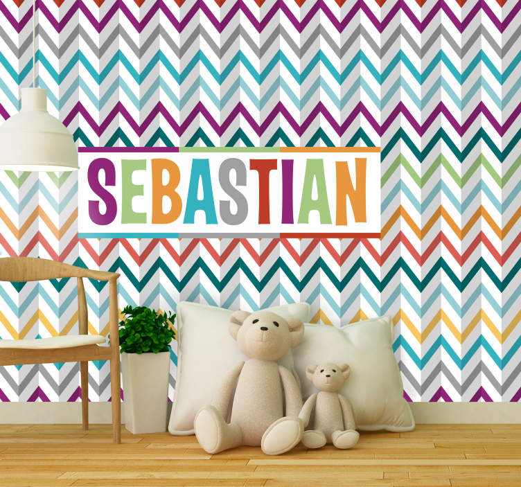 Colorful Chevron Pattern custom wall mural - TenStickers