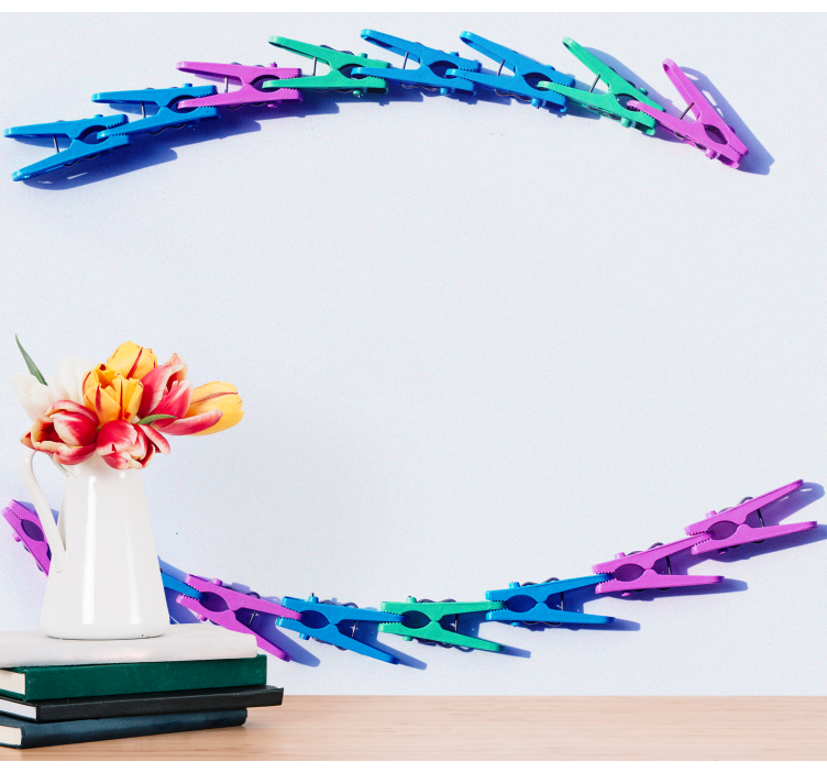 Colorful clip arrangement wall mural - TenStickers