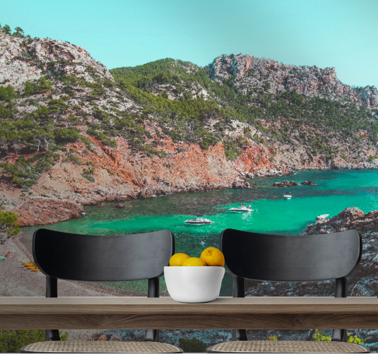 Cove seaside view landscape mural - TenStickers