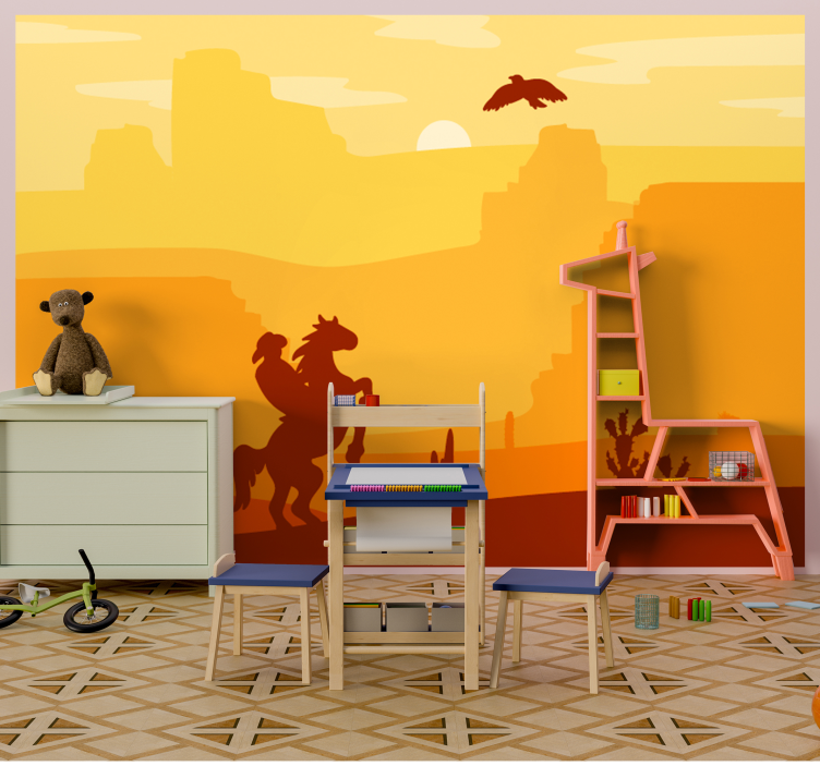 Cowboy Landscape animal wall mural - TenStickers
