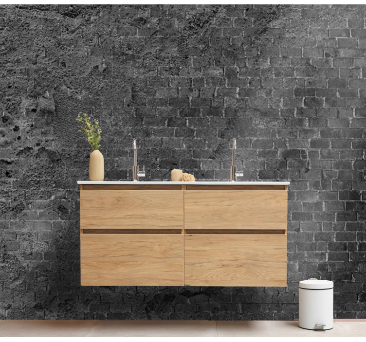 Dark damaged brick wall brick wall mural - TenStickers