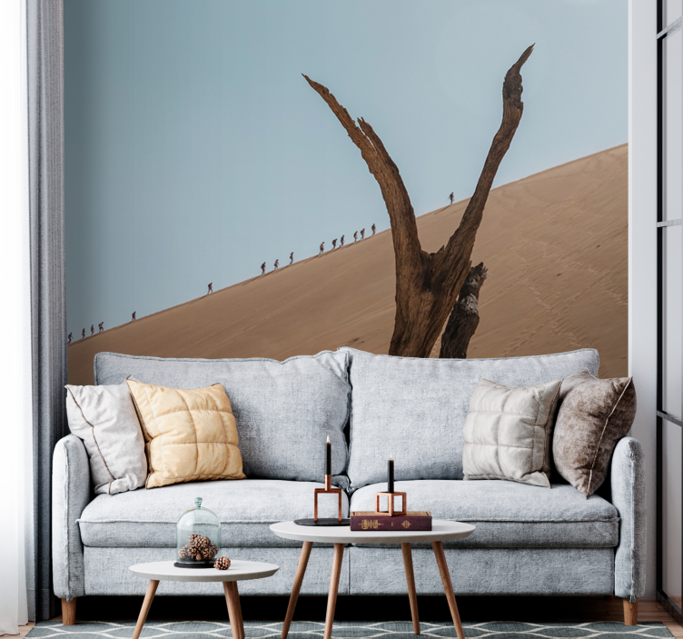 Dune Hikers Silhouette desert wall mural - TenStickers