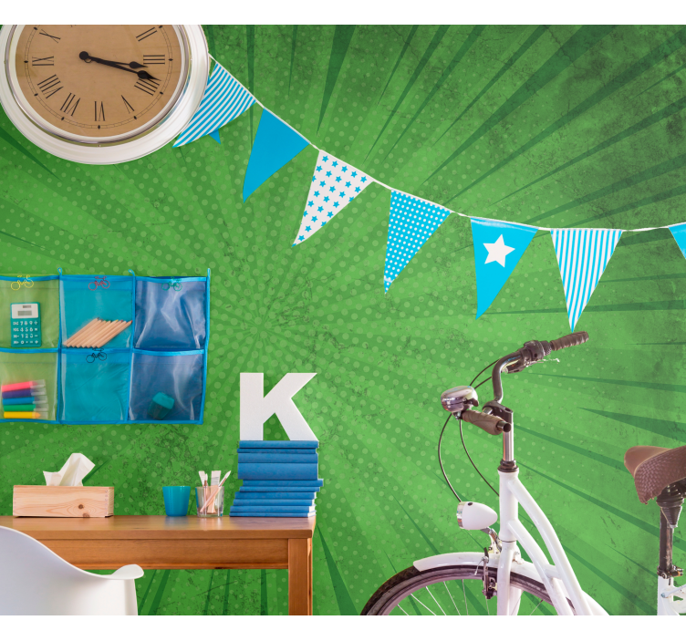 Dynamic green burst wall mural - TenStickers