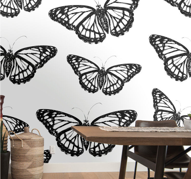 Elegant black butterflies animal mural - TenStickers