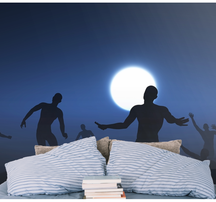 Fantasy wall mural silhouetted figures in moonlight - TenStickers