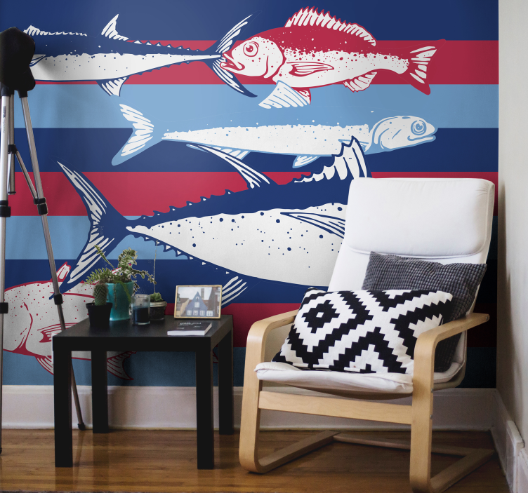 Animal mural fish pattern design - TenStickers