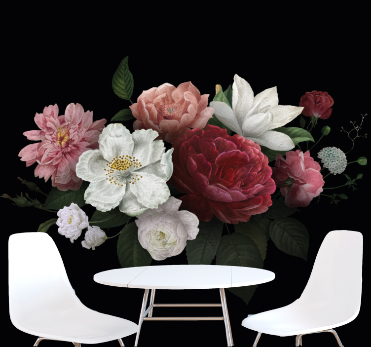 Flower mural blooming floral display - TenStickers