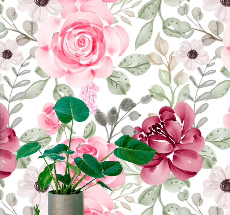 Flower mural blossom floral design - TenStickers