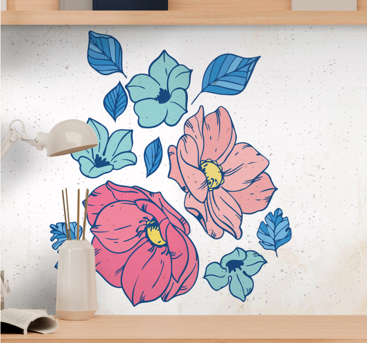 Flower mural blush floral arrangement - TenStickers
