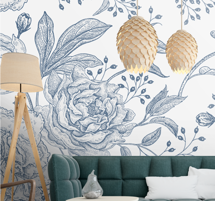 Flower mural botanical arrangement design - TenStickers