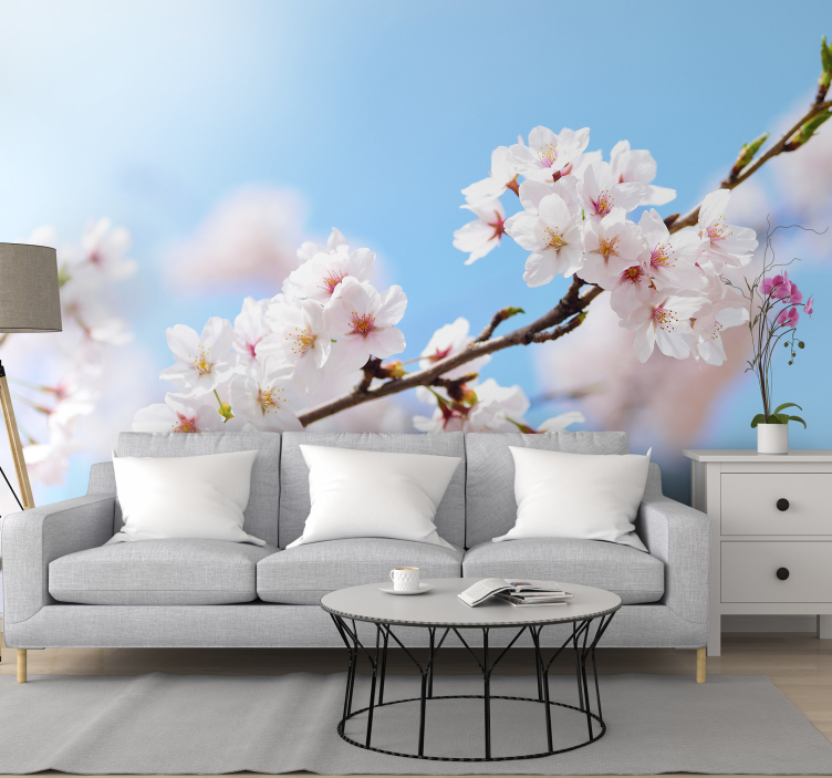 Flower mural cherry blossom branch - TenStickers