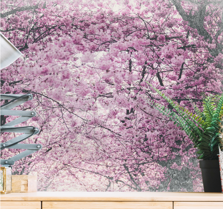 Flower mural cherry blossom grove - TenStickers