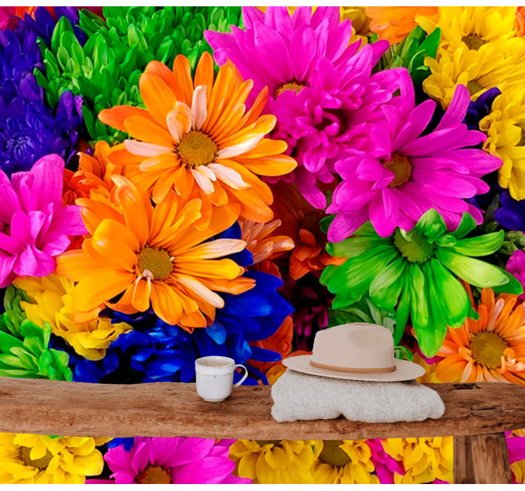 Flower mural colorful botanical design - TenStickers