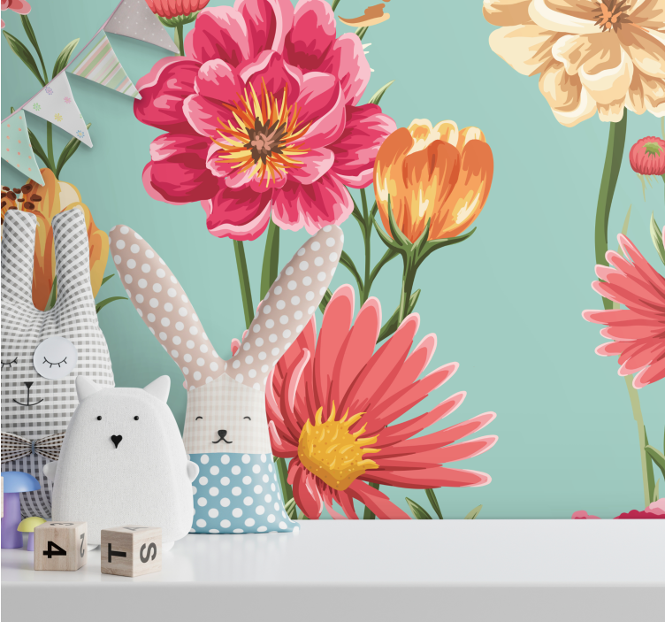 Flower mural colorful floral arrangement - TenStickers