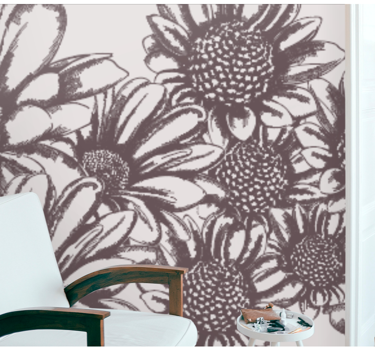 Flower mural daisy flower design - TenStickers