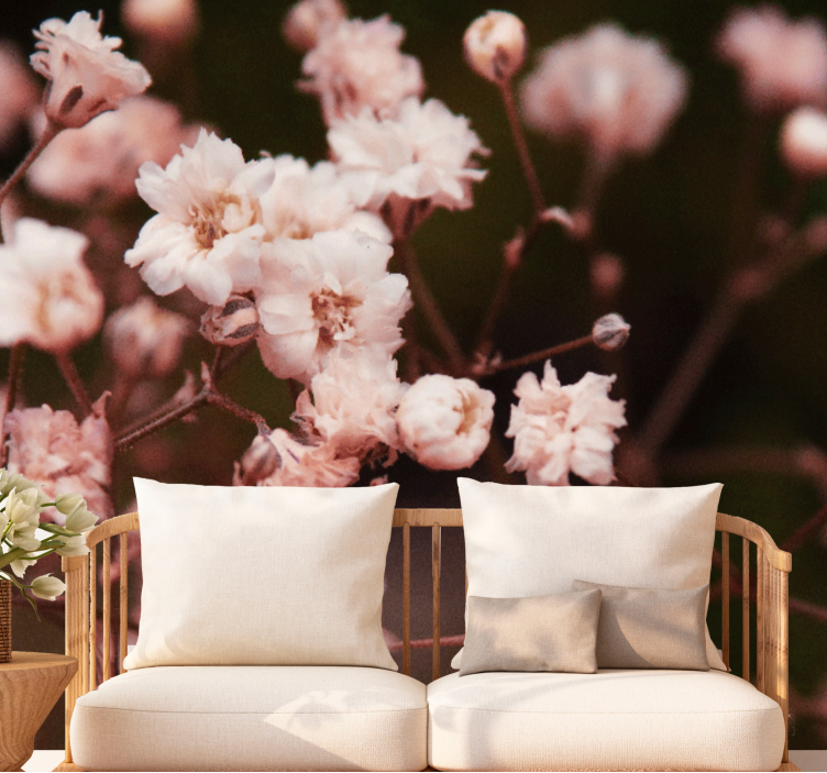 Flower mural delicate blooming flowers - TenStickers