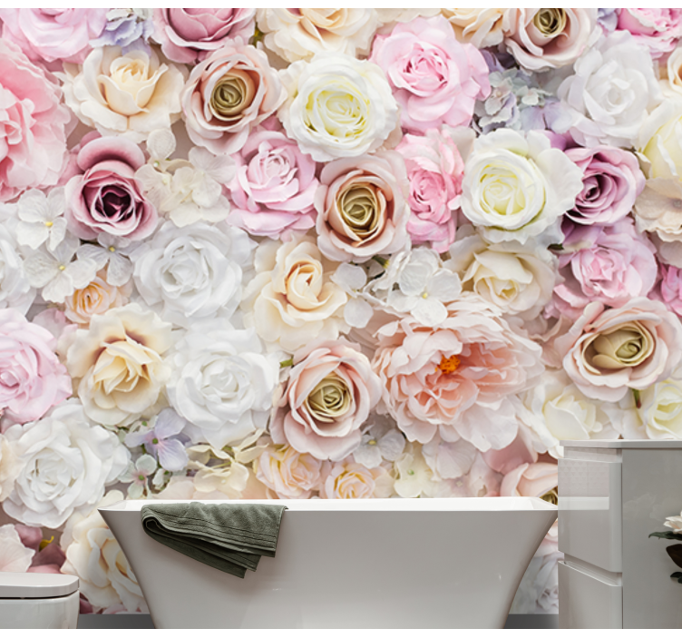 Flower mural delicate rose arrangement - TenStickers