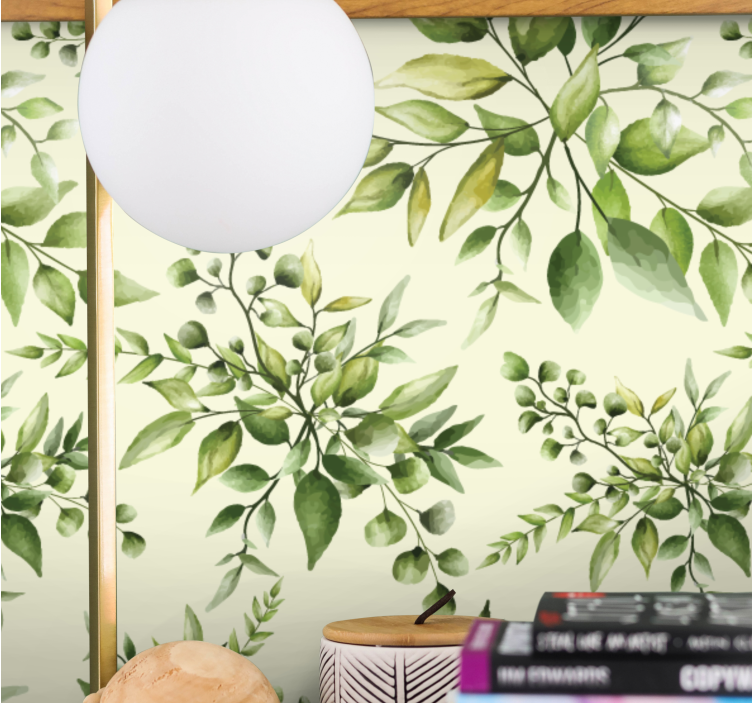Flower mural elegant greenery design - TenStickers